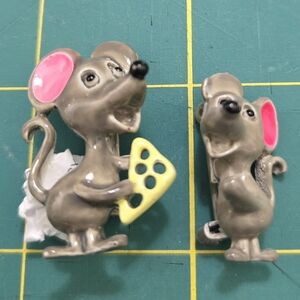 Gray Mouse Earrings with Pink Ears